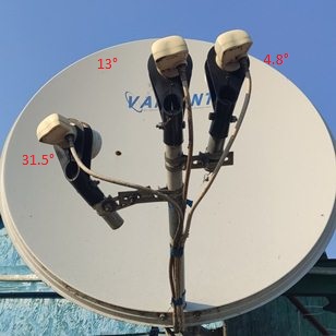 спутниковая антенна на 3 спутника